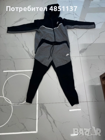Nike tech fleece сив и черен горница и долиница