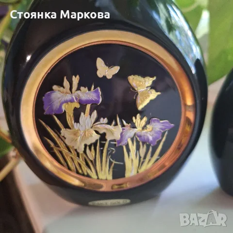Порцеланови вази-Япония-24КТ GOLD, снимка 3 - Вази - 55589522