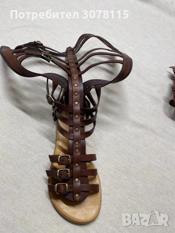Кожени римски сандали от естествена кожа , снимка 3 - Сандали - 54090897