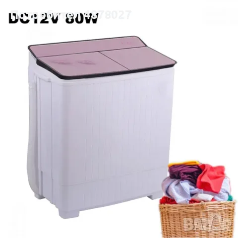 Пералня с двойна вана DC12V LP-XPB52, снимка 4 - Перални - 55579039