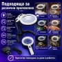 Голяма увеличителна ръчна и настола лупа с LED осветление за четене шиене бродиране гоблени лед, снимка 6