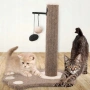 Драскалка за котки 38 см с играчки и плюшена основа , снимка 5