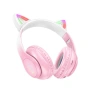 безжични слушалки розови светещи с ушички, снимка 2