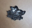 Стар рядък сребърен ловен знак (значка) - глиган, снимка 2