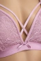 Сутиен Hunkemöller L – розова дантела с декоративни кръстосани ленти, снимка 3