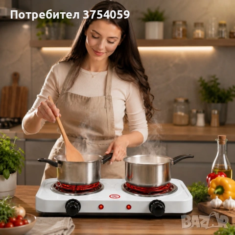 Електрически двоен спирален котлон 2000W – 2 независими плочи, 5 степени на нагряване и защита , снимка 2 - Котлони - 55147328