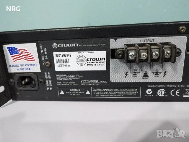 Crown CDi 1000 Professional Power Amplifier USA, снимка 5 - Ресийвъри, усилватели, смесителни пултове - 54402254