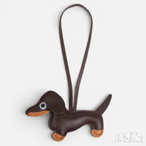 Ключодържател charm куче кафяво 13 см от pu материал_1264878
