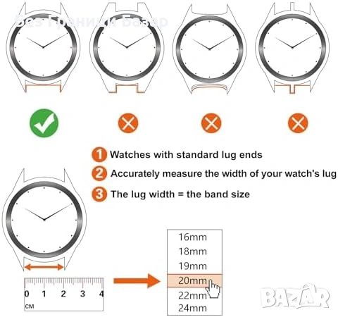 Нова Елегантна кожена каишка за смарт и класически часовник естествена кожа 16 18 20 22 24 мм, снимка 5 - Каишки за часовници - 54059193