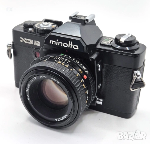 Minolta XG 9 (Black) + обектив MD 50mm f/1.7 (Със забележка)