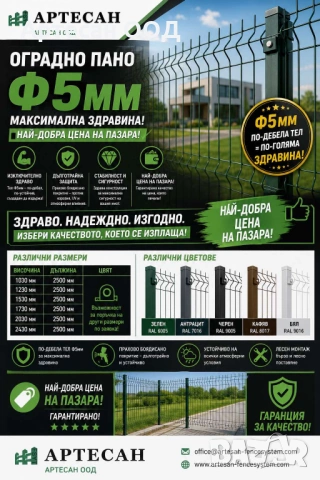 Оградни пана ф5мм 