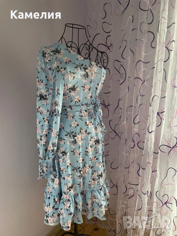 Рокля на цветя с един ръкав, снимка 2 - Рокли - 51220815