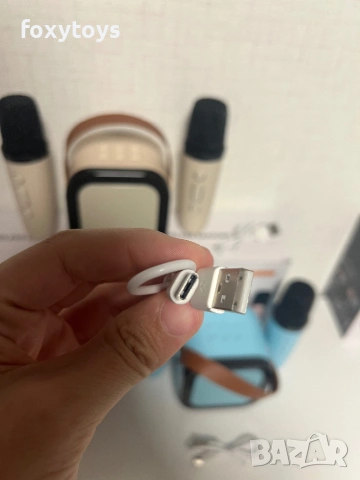 Караоке колонка с два микрофона, LED светлини и Bluetooth, снимка 6 - Музикални играчки - 54664718
