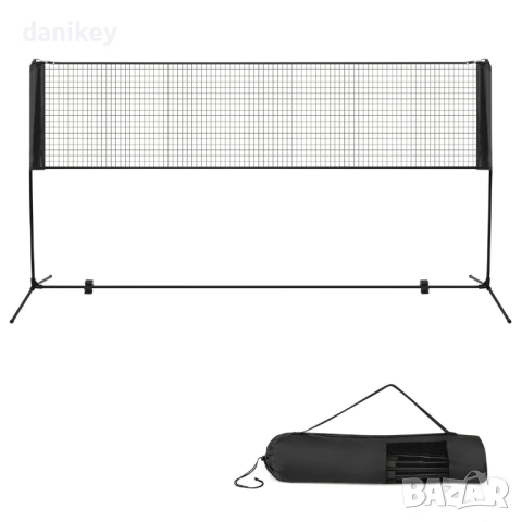 Преносима спортна мрежа 4.20м – за Бадминтон, Тенис и Волейбол | Регулируема и стабилна, снимка 4 - Други спортове - 54192226