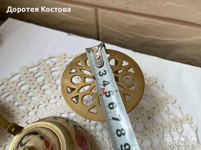 Красив месингов комплект от Англия с макове , снимка 12 - Антикварни и старинни предмети - 54437008