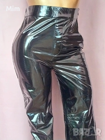ZARA M Черен лачен / винил / клин , снимка 2 - Клинове - 54614331