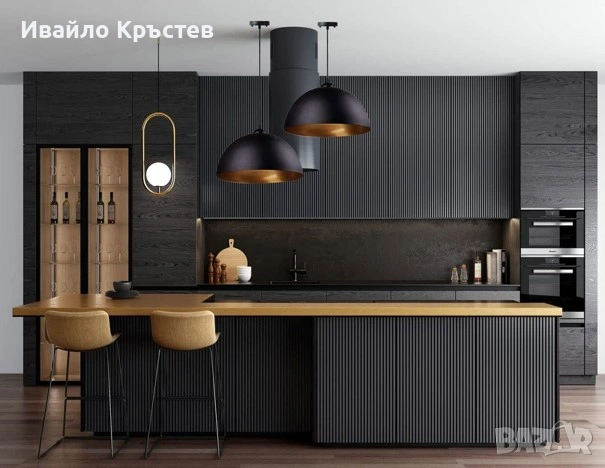 Модерна индустриална висяща лампа 2 бр. винтидж Ø30см E27 – Черно Злато