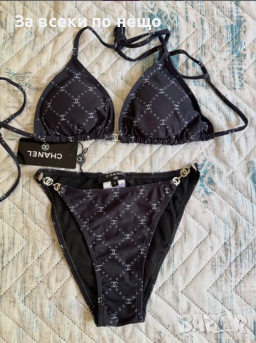 Chanel Дамски Черен Бански С 2 Части👙Дамски Бански С Две Части В Черен Цвят Шанел Код DST3