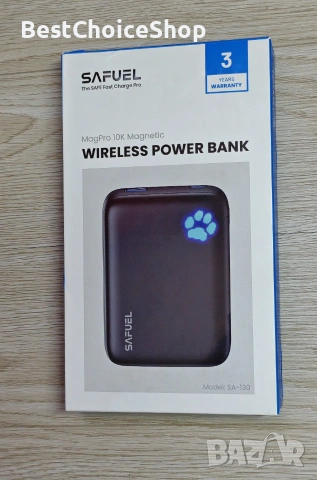 Безжично зарядно Safuel SA-130, 10000 mAh, 20W PD QC3.0, магнитно, снимка 7 - Външни батерии - 55093332
