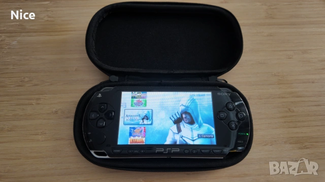PSP + 64GB карта с игри + нова батерия + зарядно + калъф , снимка 15 - PlayStation конзоли - 54428638