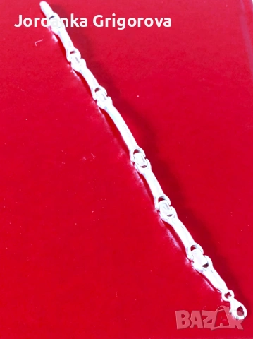 Много хубава сребърна гривна, снимка 2 - Гривни - 54213604