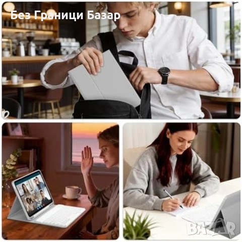 Нов Калъф клавиатура за iPad Air 11 M4 M3 M2 2026 2025 2024 с Pencil държач кейс таблет Айпад, снимка 5 - Друга електроника - 55151132
