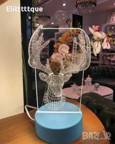 Холограмна 3D LED нощна лампа