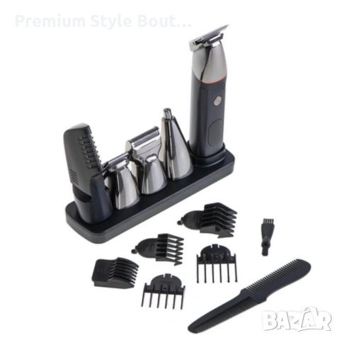 Професионален комплект за подстригване 5 в 1 – машинка, тример, бръсначка и приставки за лице и тяло, снимка 2 - Други стоки за дома - 54158731