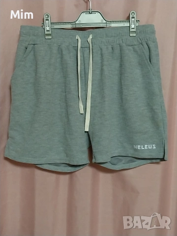 NELEUS SPORT WEAR XL Къси спортни шорти в сиво и кафяво , снимка 2 - Къси панталони и бермуди - 55215462