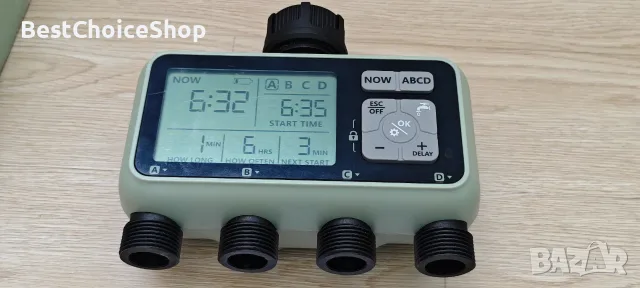 Програмируем таймер за поливане HCT-379 – 4 изхода, LCD, Rain Delay, снимка 2 - Напояване - 55327048