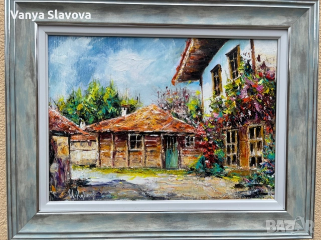 “Китна Жеравна” - маслена картина, с рамка, снимка 4 - Картини - 54400868