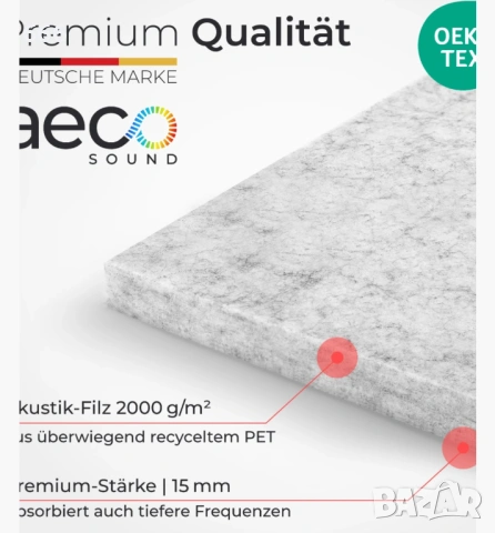 Акустични панели от филц - сиви 9 броя., снимка 3 - Други стоки за дома - 54153326