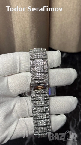 Диамантен часовник Cartier Мъжки, снимка 4 - Мъжки - 54729800