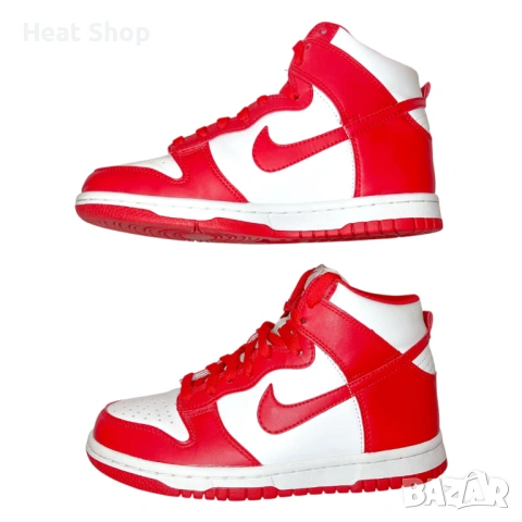 Дамски маратонки Nike Dunk High GS ‘Championship Red’, снимка 6 - Маратонки - 54624061