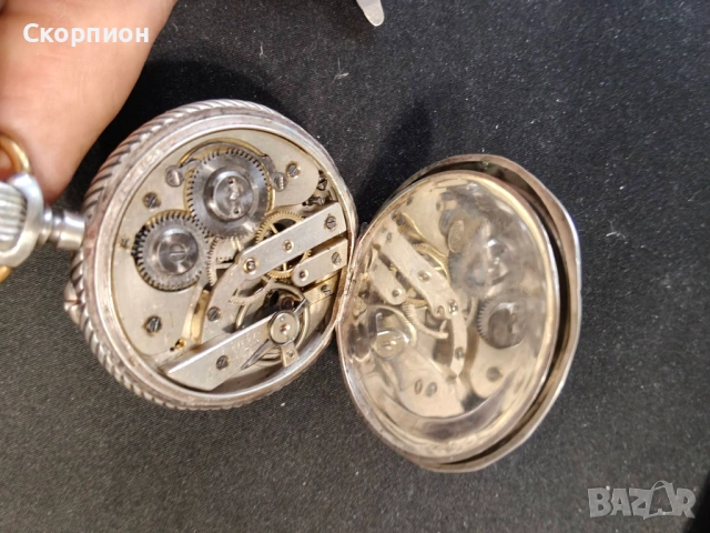 Швейцарски СРЕБЪРЕН джобен часовник 1900г. - 10 РУБИНА - ПРОМОЦИЯ, снимка 8 - Джобни - 51648205