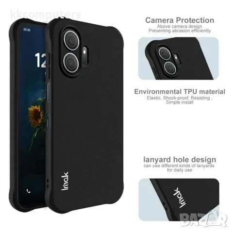 IMAK за TCL NxtPaper 70 Pro 5G Airbag Удароустойчив TPU Калъф със Скрийн Протектор – Матов Черен, снимка 4 - Калъфи, кейсове - 55376712