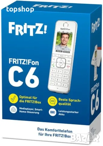 Чисто нов Безжичен Телефон Fritz AVM FRITZ!Fon C6 за FRITZ!Box (DECT / HD Voice) ​ , снимка 5 - Стационарни телефони и факсове - 55592150