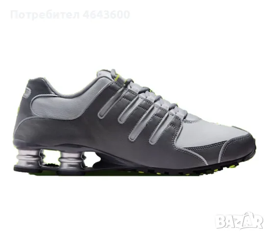 Nike Shox NZ Dark Grey-Wolf Grey-Volt, снимка 3 - Маратонки - 55692279