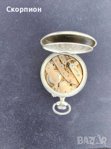 Швейцарски джобен часовник с посребрени капаци 1905г. - 10 РУБИНА - ПРОМОЦИЯ, снимка 11 - Джобни - 51648205