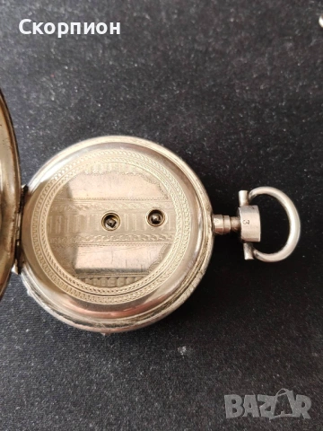 Швейцарски джобен часовник с посребрени капаци 1905г. - 10 РУБИНА, снимка 10 - Джобни - 48925860