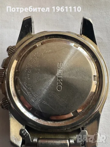 SEIKO, Мъжки кварцов часовник аналогов хронограф WR 100M син циферблат., снимка 6 - Антикварни и старинни предмети - 55475699