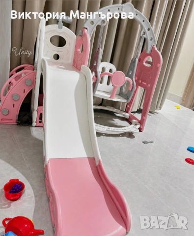 Детска пързалка с люлка 4 в 1 – за дома и двора, стабилна и безопасна конструкция