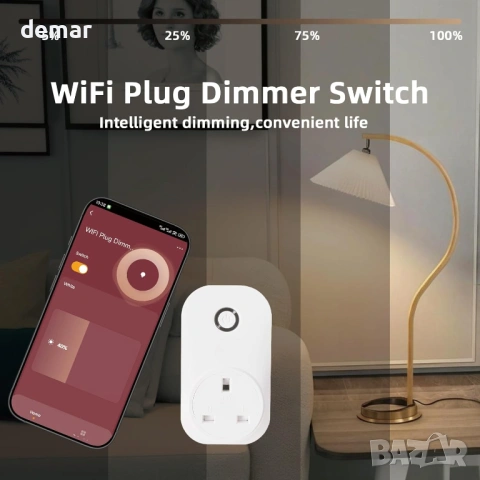 Смарт димер контакт WiFi, Tuya Smart Life, Alexa, Google Home, за LED и халогенни лампи, снимка 7 - Лед осветление - 54923419