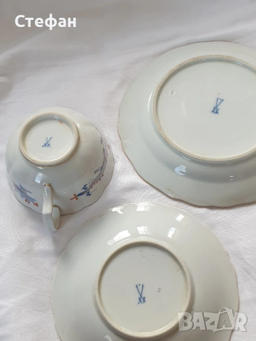 Порцеланов комплект Майсен, снимка 7 - Антикварни и старинни предмети - 54307186