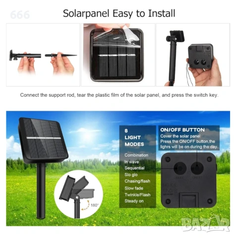 Соларен гирлянд с текстилни фенерчета, снимка 5 - Други - 54072175