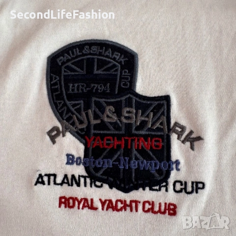 Поло тениска Paul & Shark Yachting Newport Boston мъжка размер L KNS F-24 бяла, снимка 3 - Тениски - 54128657