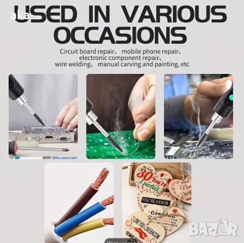Безжичен поялник Solderig iron мод.5134– удобен и практичен инструмент мощна1100mAhn батерия, нов, снимка 5 - Друга електроника - 54616901