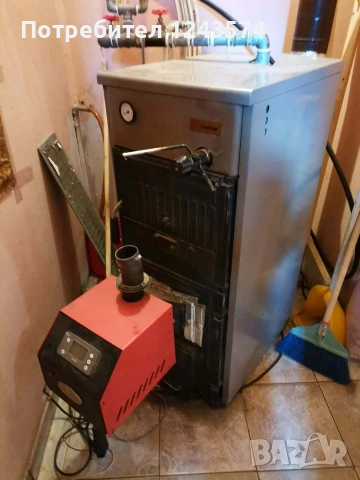 Котел с водна помпа, снимка 2 - Отоплителни печки - 55156605