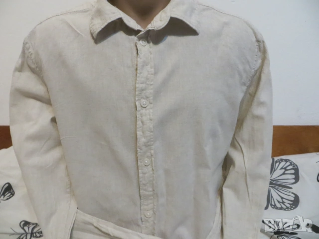 Мъжки ризи с дълъг ръкав лен , снимка 17 - Ризи - 50943822