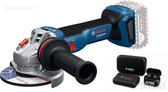 Акумулаторен ъглошлайф безчетков с обороти GWS 18V-11 S Bosch